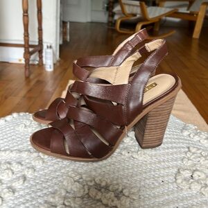 BCBGeneration Chunky Heel Leather Sandals